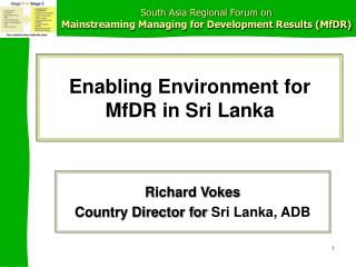 Enabling Environment for MfDR in Sri Lanka