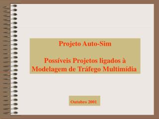 Projeto Auto-Sim PossÃ­veis Projetos ligados Ã  Modelagem de TrÃ¡fego MultimÃ­dia
