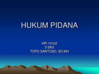 HUKUM PIDANA