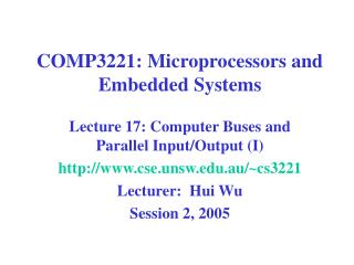 COMP3221: Microprocessors and Embedded Systems