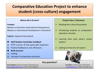 Comparative Education Project to enhance student (cross-culture) engagement