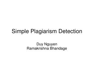 Simple Plagiarism Detection