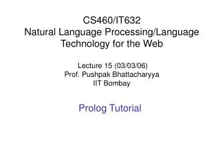 Prolog Tutorial