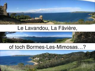 Le Lavandou, La Fâvière, of toch Bormes-Les-Mimosas…?