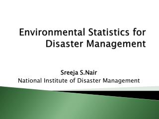 Environmental Statistics for Disaster Management