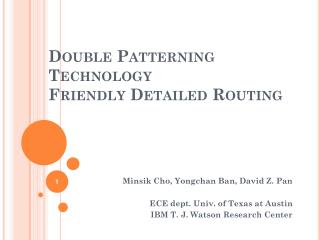 Double Patterning Technology Friendly Detailed Routing