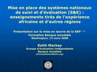 Structure de la présentation
