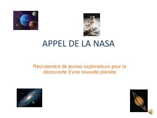 APPEL DE LA NASA
