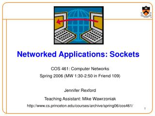 Networked Applications: Sockets