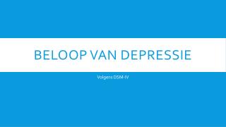 Beloop van depressie