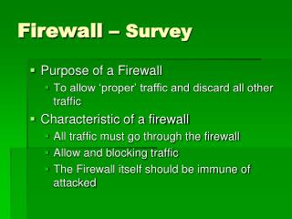 Firewall – Survey