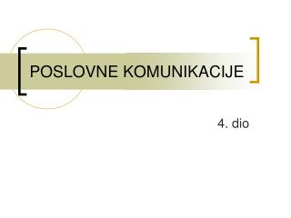 POSLOVNE KOMUNIKACIJE