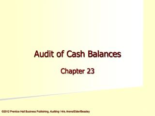 Audit of Cash Balances