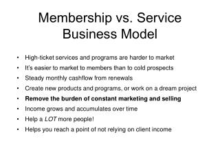 Membership vs. Service Business Model