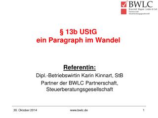 § 13b UStG ein Paragraph im Wandel