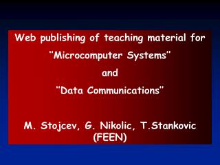 W eb publishing of teaching material for ‘’Microcomputer Systems’’ and