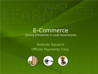 E-Commerce Gaining Efficiencies in Local Governments