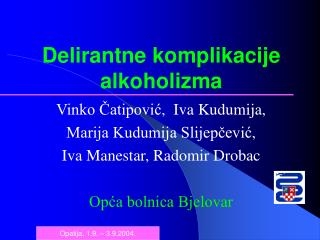 Delirantne komplikacije alkoholizma