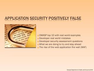 Application Security Positively False