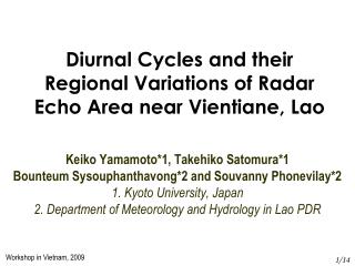 Diurnal Cycles and their Regional Variations of Radar Echo Area near Vientiane, Lao