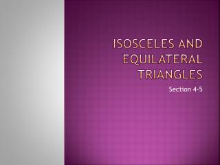 Isosceles and equilateral triangles