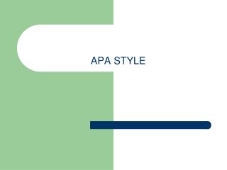 APA STYLE