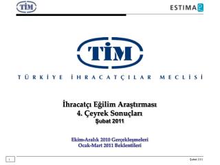 İhracatçı Eğilim Araştırması 4. Çeyrek Sonuçları Şubat 2011 Ekim-Aralık 2010 Gerçekleşmeleri