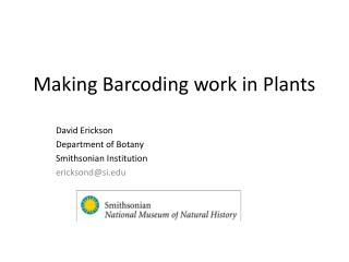 Making Barcoding work in Plants