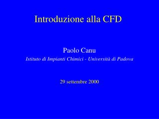 Introduzione alla CFD