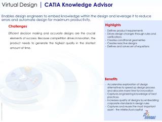 Virtual Design | CATIA Knowledge Advisor