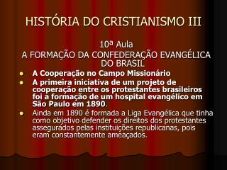 HISTÓRIA DO CRISTIANISMO III