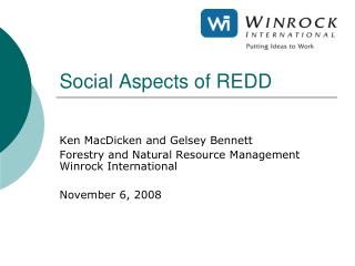 Social Aspects of REDD