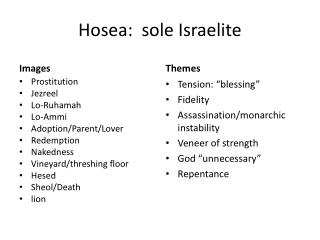 Hosea: sole Israelite