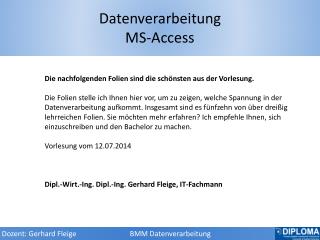 Datenverarbeitung MS-Access