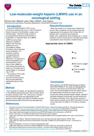 Low-molecular-weight heparin (LMWH) use in an oncological setting