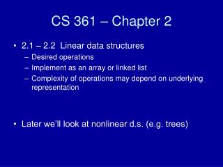 CS 361 – Chapter 2