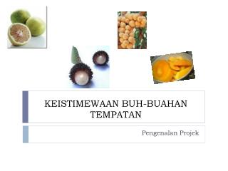 KEISTIMEWAAN BUH-BUAHAN TEMPATAN