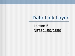 Data Link Layer