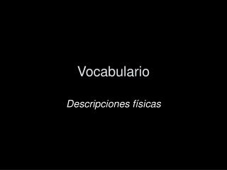 Vocabulario