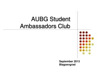 AUBG Student Ambassadors Club
