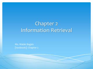 Chapter 2 Information Retrieval