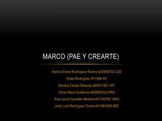 MARCO (PAE y crearte)