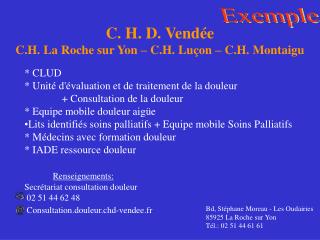 C. H. D. Vendée C.H. La Roche sur Yon – C.H. Luçon – C.H. Montaigu