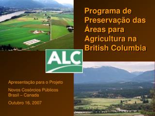 Programa de Preservação das Áreas para Agricultura na British Columbia