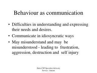 Behaviour as communication