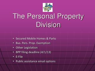 The Personal Property Division