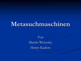 Metasuchmaschinen