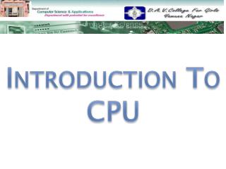 Introduction To CPU