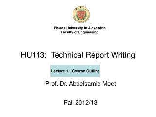 HU113: Technical Report Writing