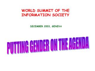 WORLD SUMMIT OF THE INFORMATION SOCIETY